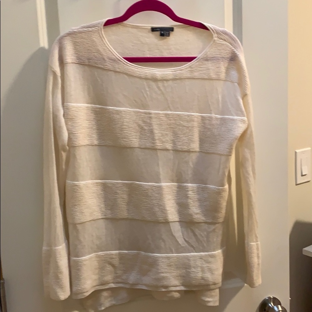 Cream Vince striped sweater SZ M